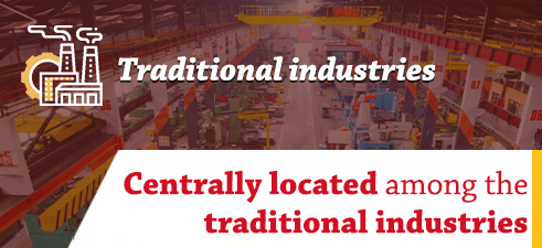 Centrally located among the traditional industries